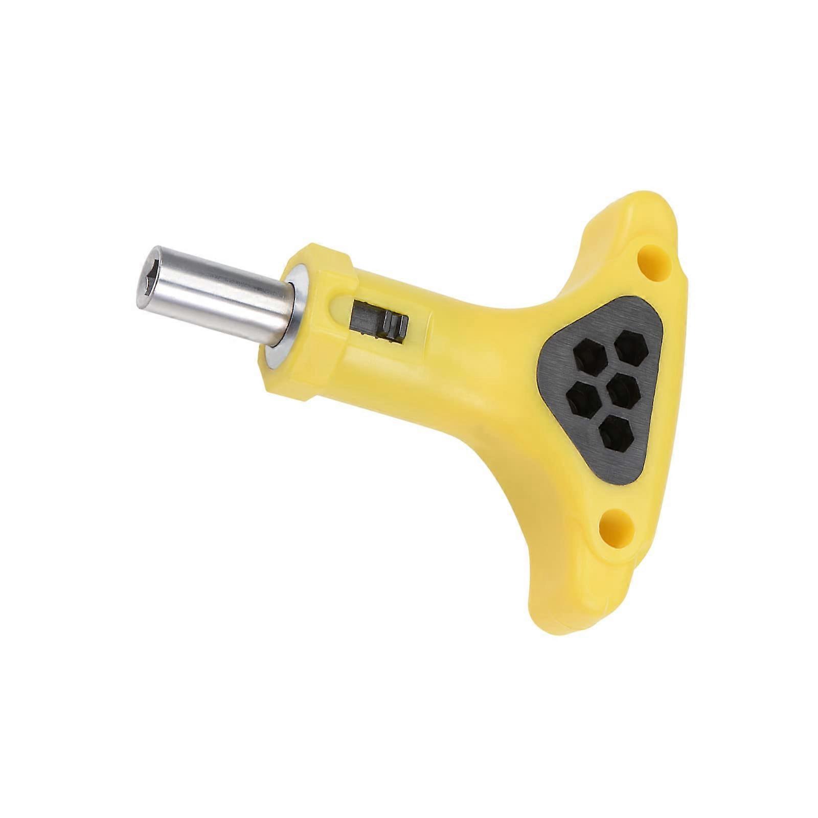 Ratchet Screwdriver Adjustable Handle T Shape Multifunctional Holder for 1/4 Inch Hex Shank Bit