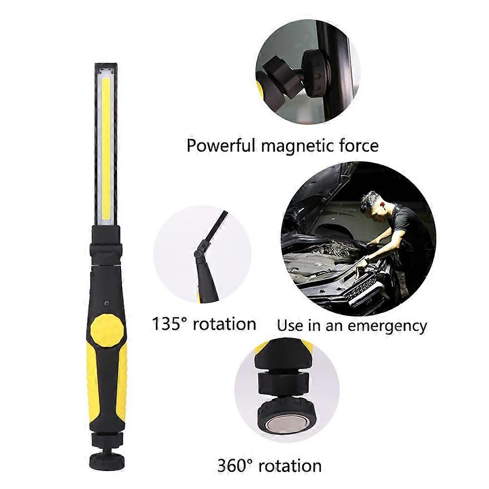COB LED Work Light with Magnetic Base and Rotatable Design for Easy Use Bright Yellow ABS 180 Degree