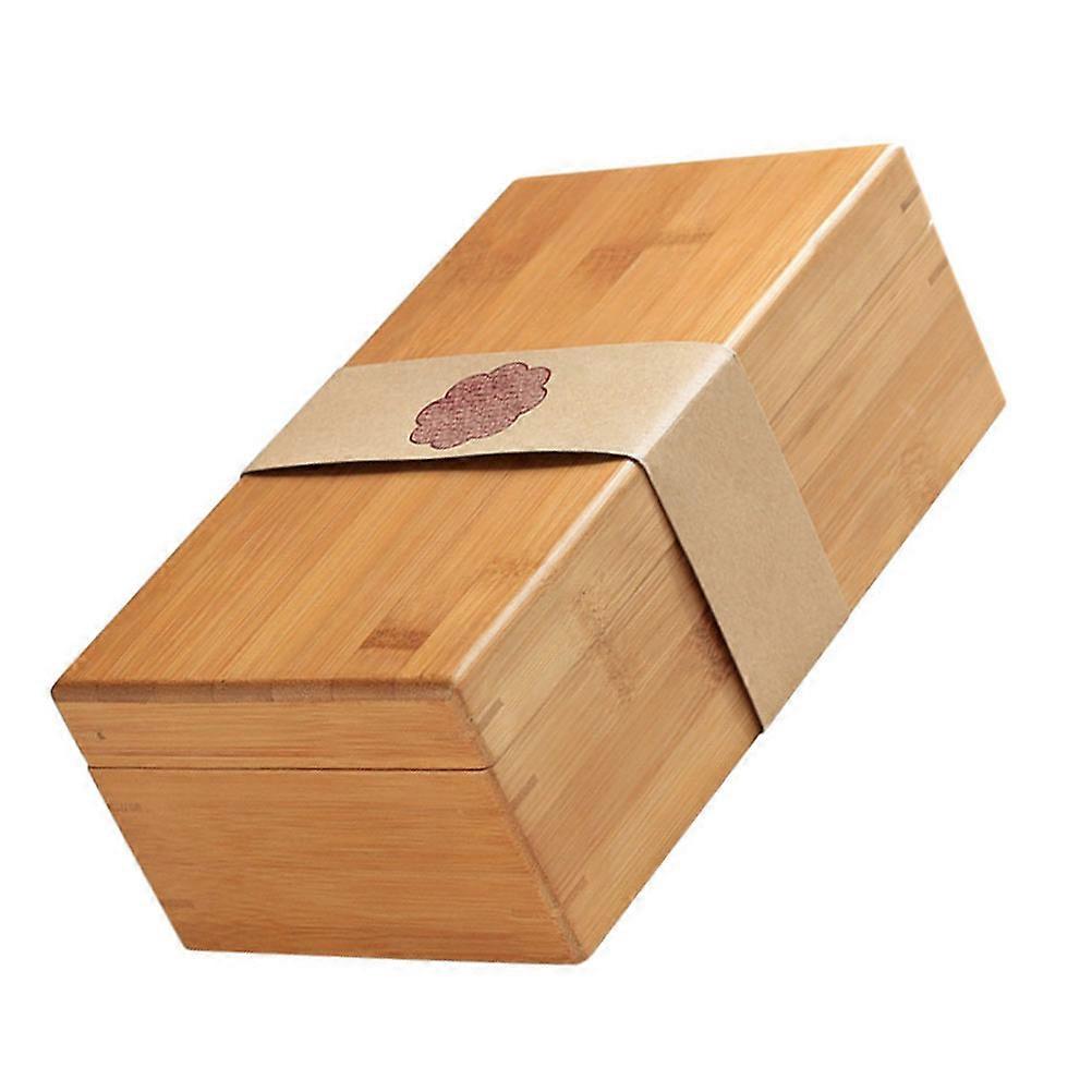 Tea-Leaf Container Bamboo Tea Box Khaki Retro Art Waterproof For Home Use 1Set