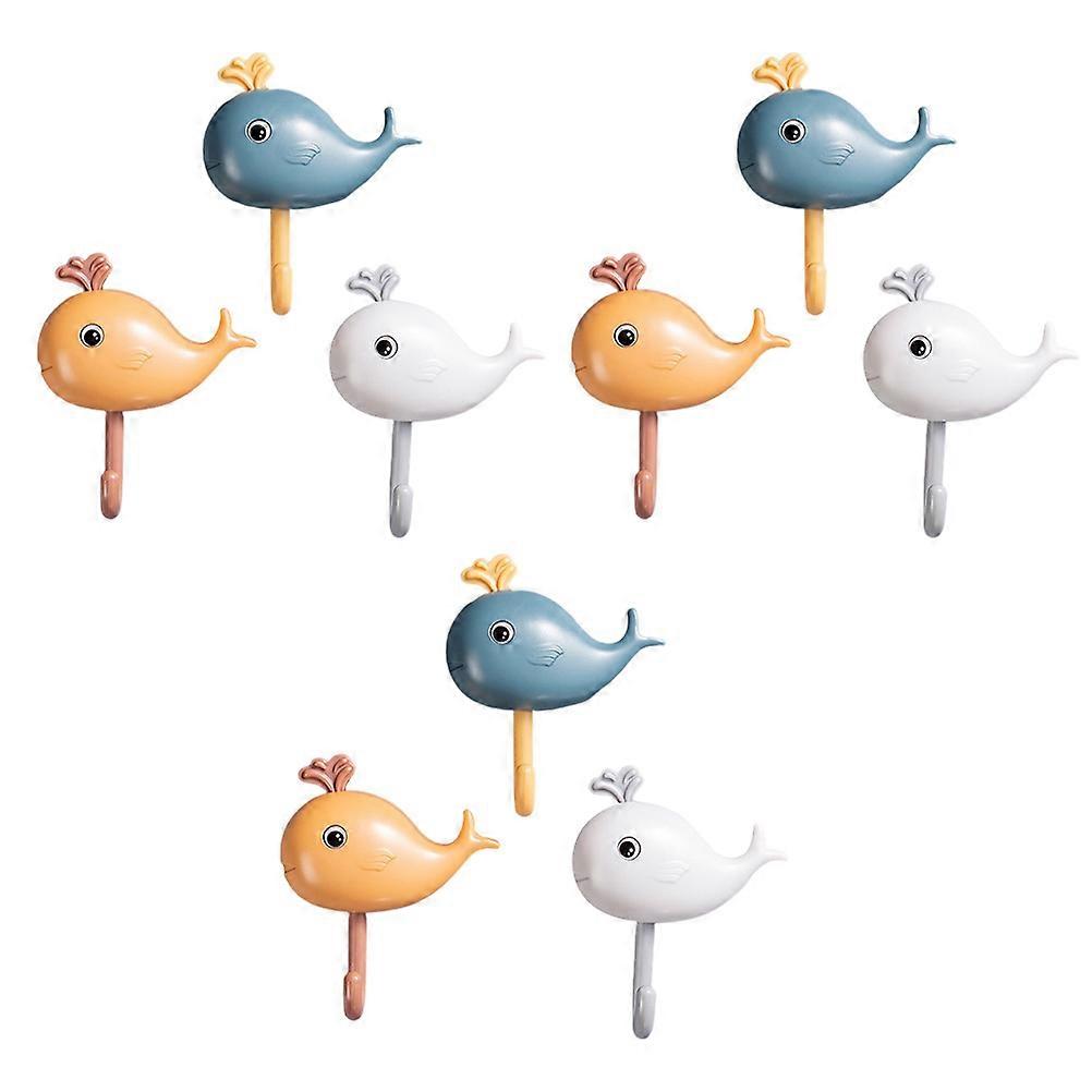 Whale Shape Wall Hanging Holder Organizing Compact Design White 9Pcs