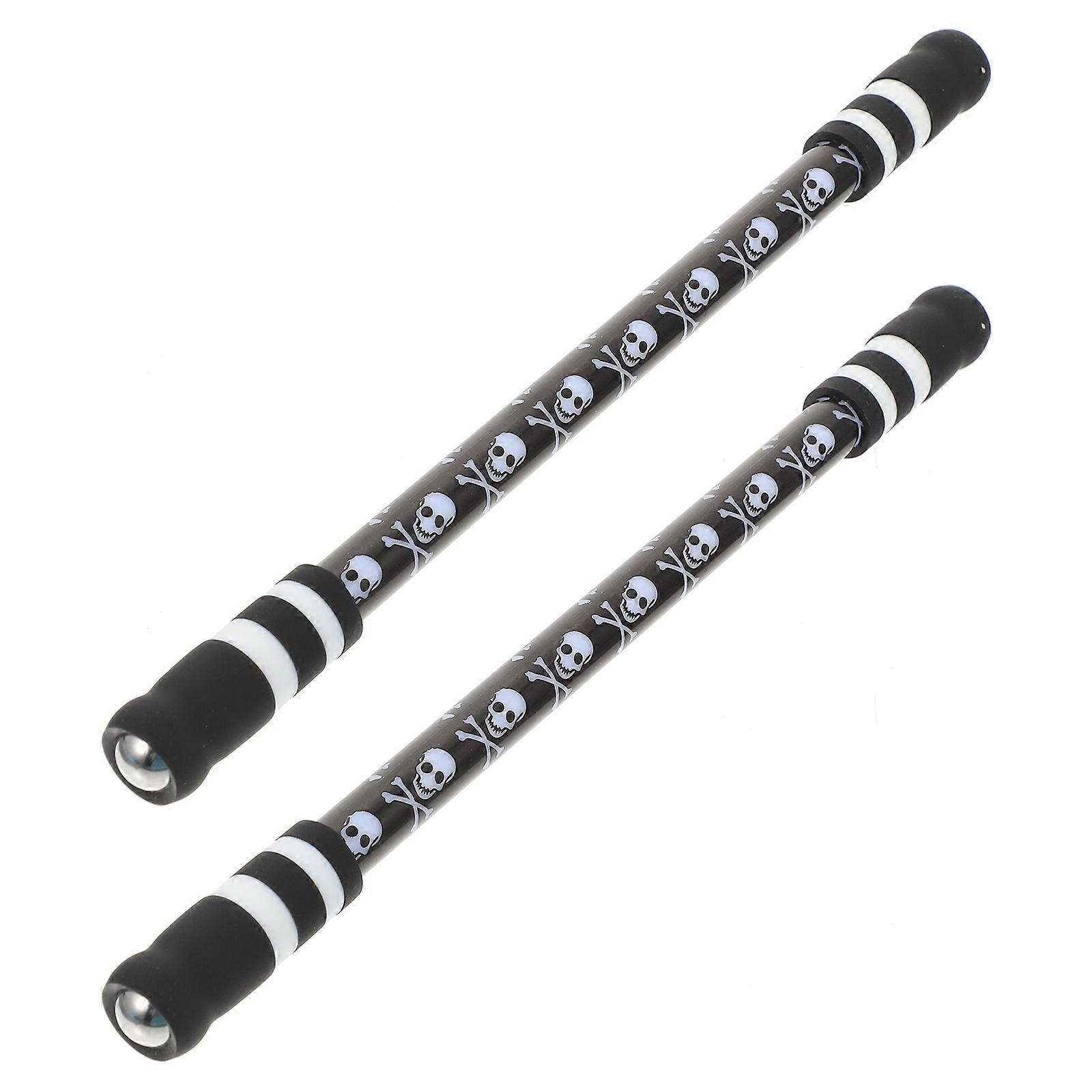 Περιστρεφόμενο εργαλείο κατάρτισης ελεύθερου χρόνου 20x1.3x1.3cm στυλό δακτύλων στυλό 20x1.3cm μαύρο κυλινδρικό σχήμα 2Pcs