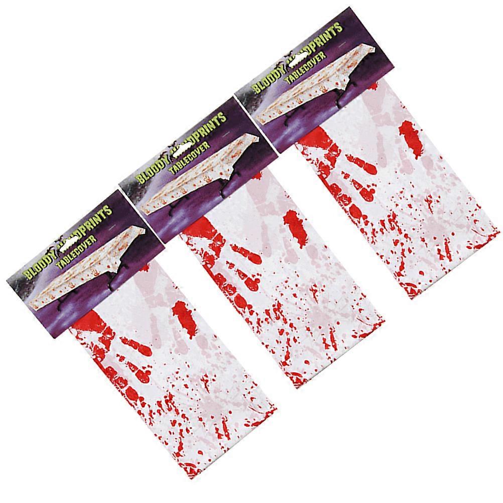 Halloween Tablecloth Rectangular Multi Approx 130 X 260 X 0.1 Cm Halloween Decoration Protect Table 3Set