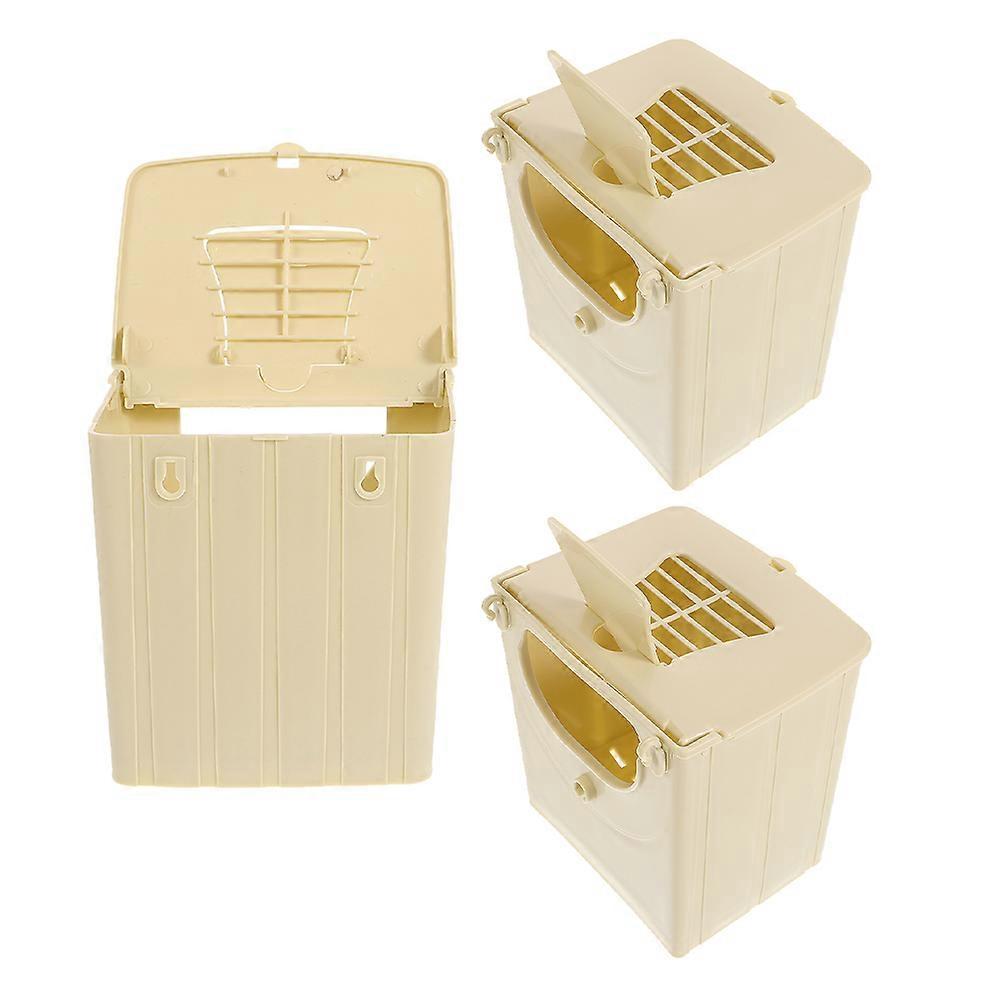 Breeding Nest For Parakeets Bird Nest Holder Beige 13.00X13.00X10.00CM ABS Material 3Pcs