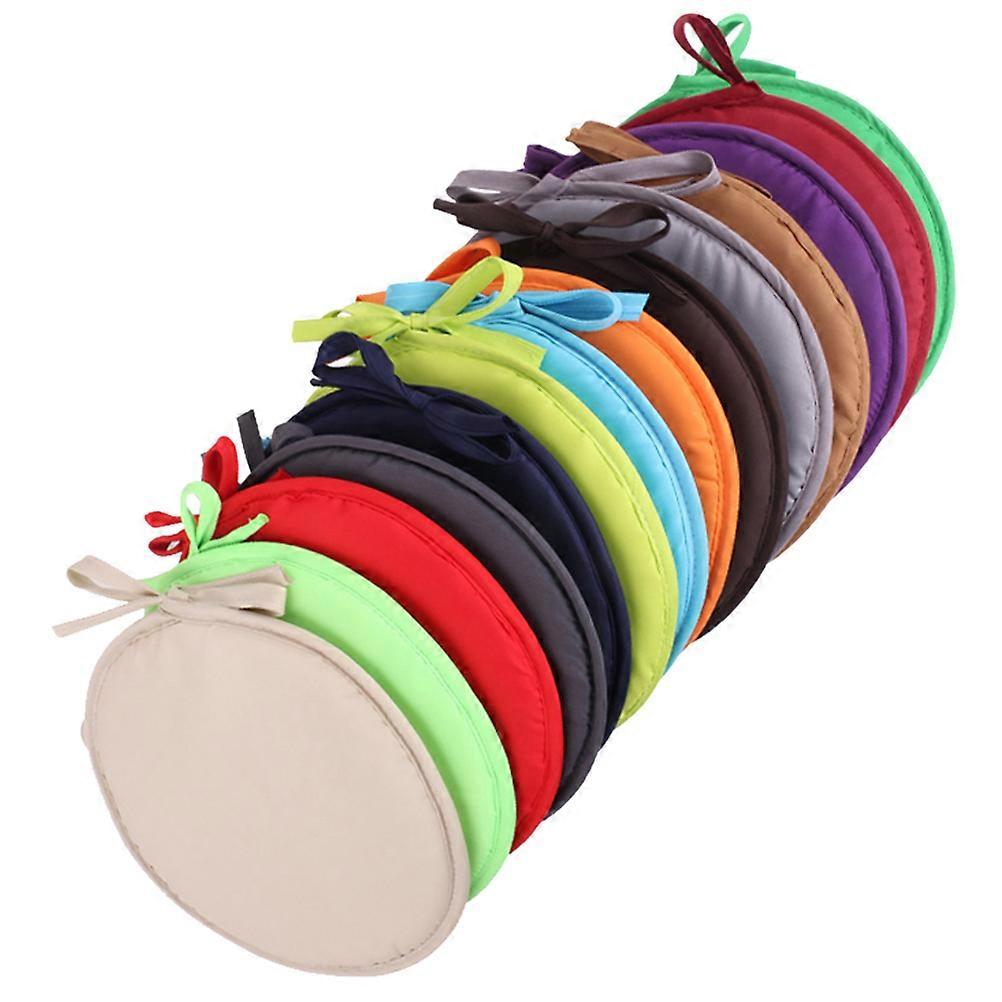 Red Round Seat Cushion with Straps for Home Use Made of Polyester and Sponge 38CM in Diameter