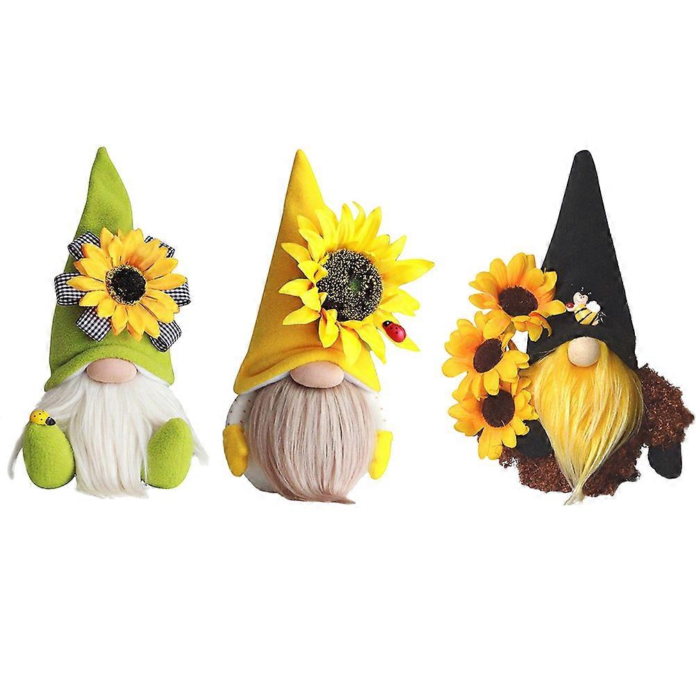 Assorted Color Gnome Dolls Plush Design 3Pcs Home Office Desktop Adornment Kids And Family