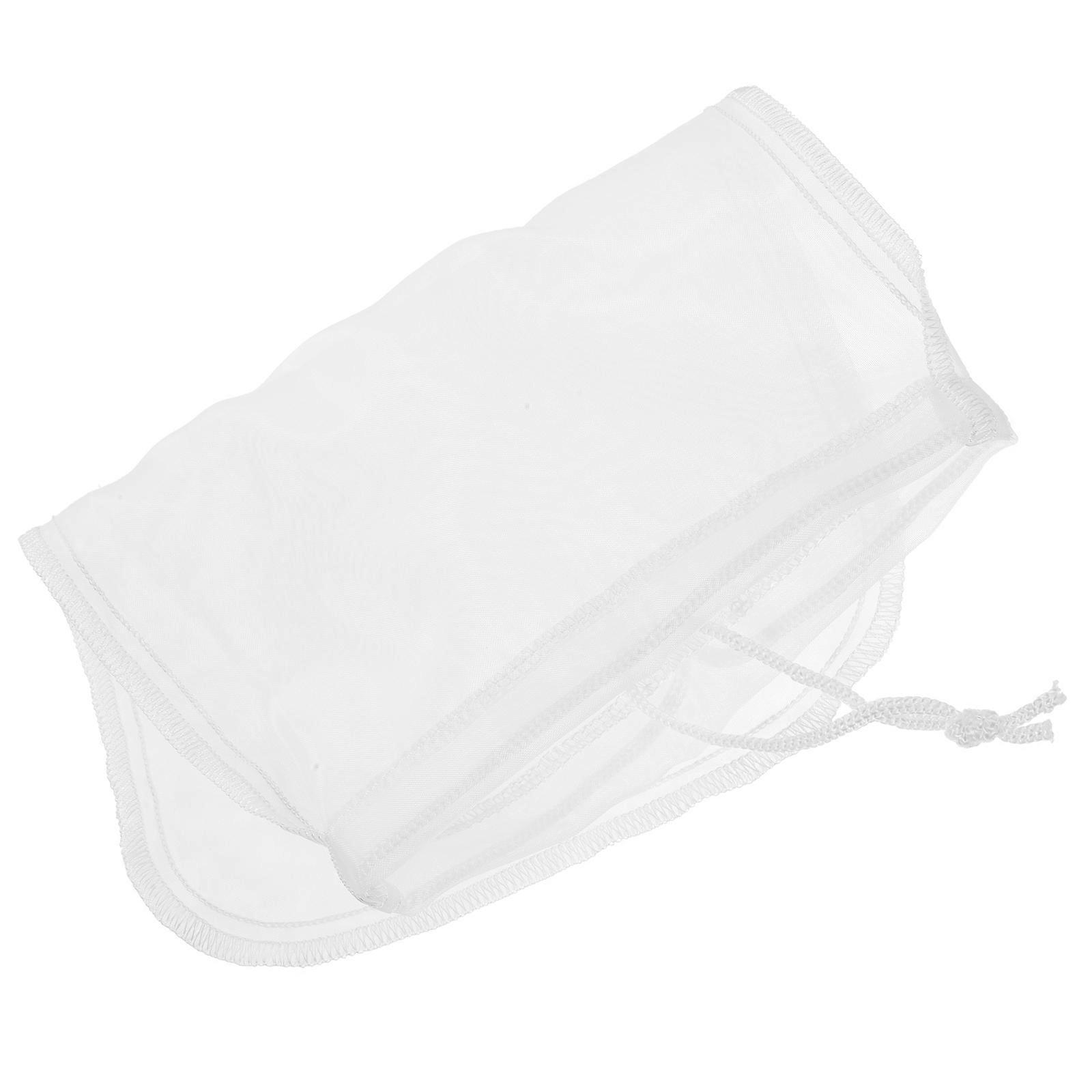 Reusable Nylon Strainer Bag for Nut Milk Juices and Cold Brew Coffee White Fine Mesh 7x14 Inches