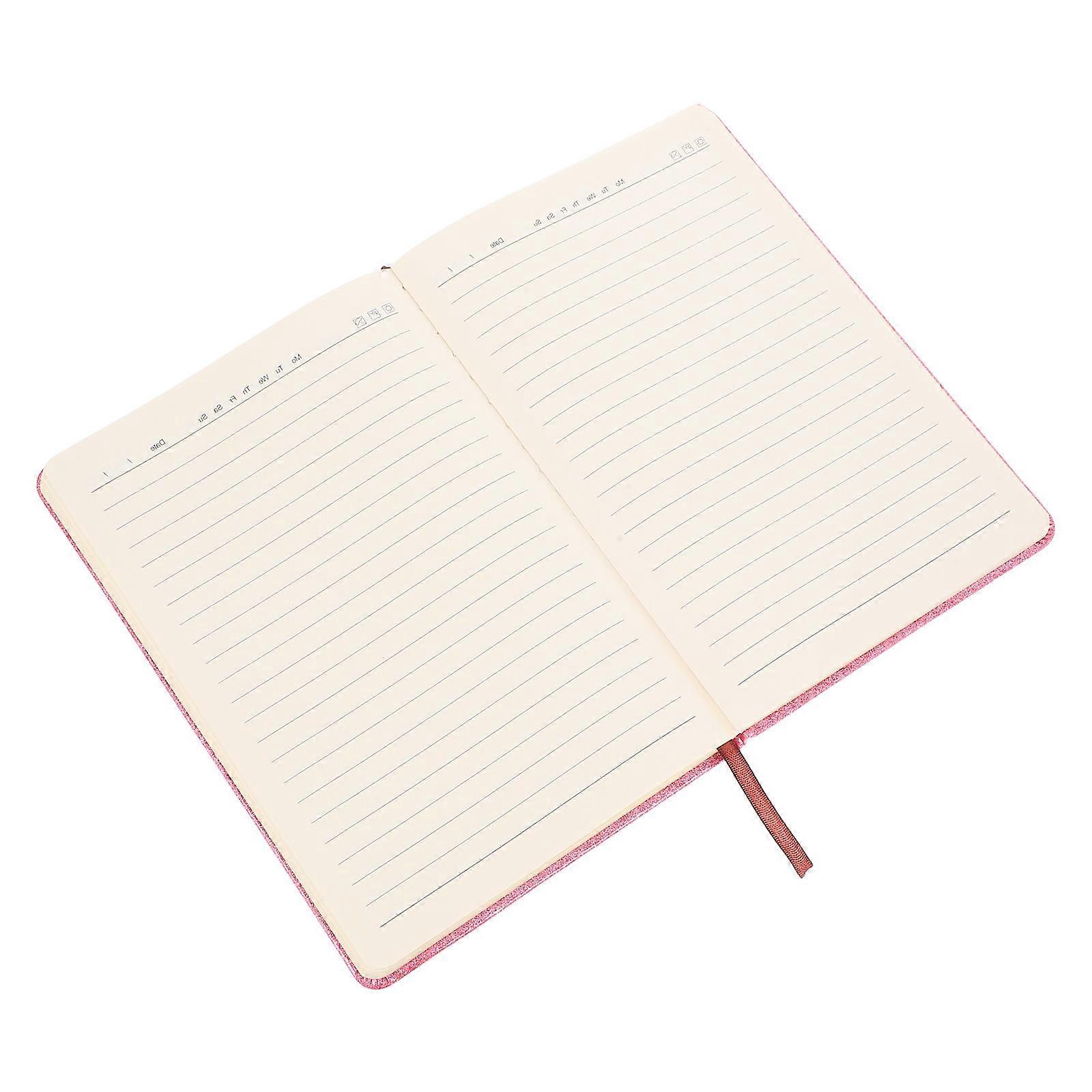 Pocket Notebook with Elastic Band Hardcover Waterproof Cover for Daily Use Pink A5 Size 1Pack