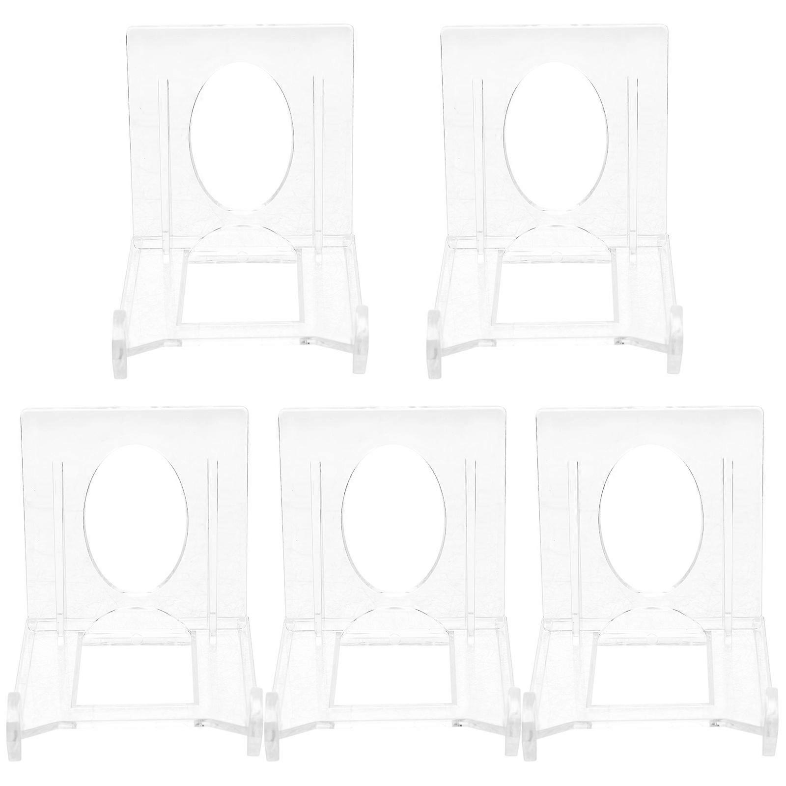 5pcs Clear Acrylic Easels Stand for Plate Holder Pictures Frame Display Stand Card Holder