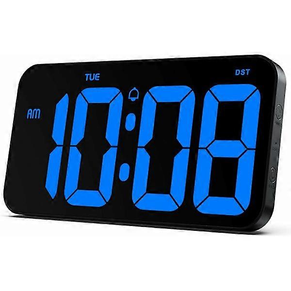 Digital wall clock with large clear 4-inch digits, supports military/standard time format, automatic dimming, daylight saving time, silent wall clock