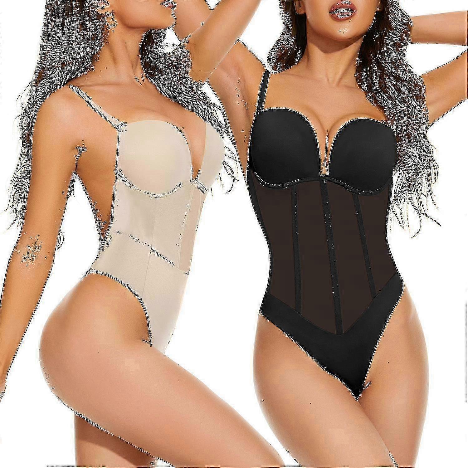 נשים מחטבות בגד גוף להרזיה תחתונים גב חשוף U Thong מותניים מאמן פוש אפ מחוך עבור Weddin