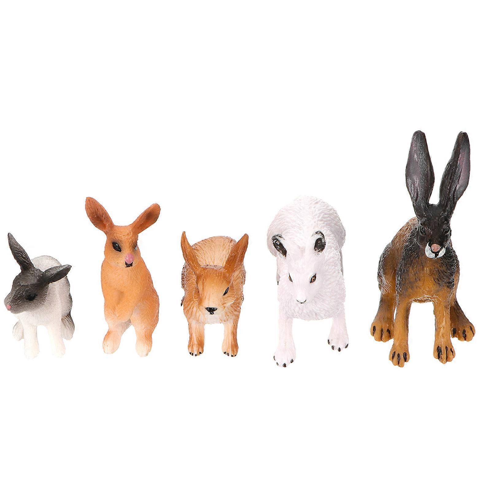 5pcs Simulation Rabbit Toys Educational Kids Toy for Playing with Durable Lightweight Plastic