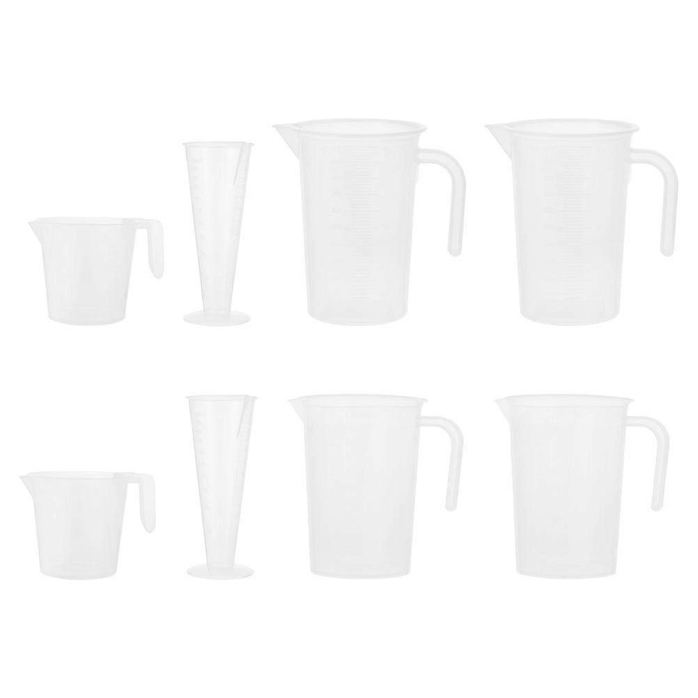 Baking Measuring Cups Plastic 8Pcs 100ML 250ML 500ML 1000ML Comfortable Cleaning