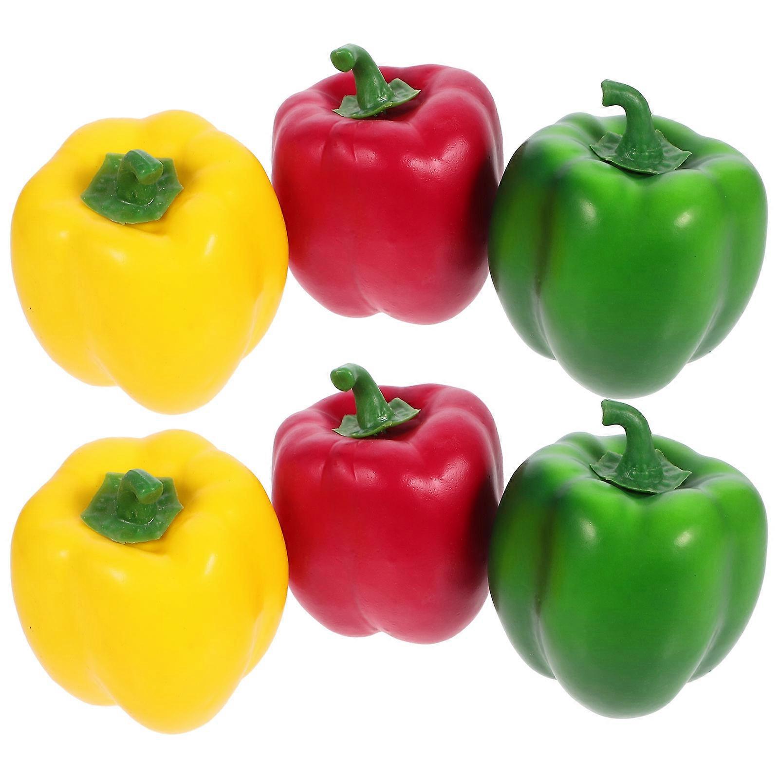 Fake Pepper Foam Model High Simulation for Decor 6Pcs Collection