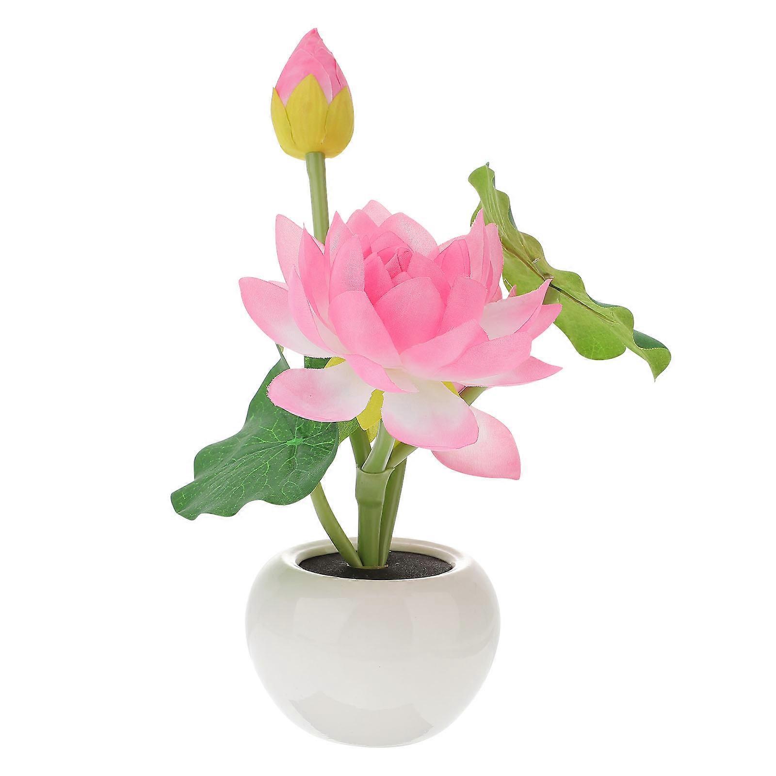 Desk Light For Home Office Lotus Shape Decorative Lamp Pink 24X8.5X8.5CM LED Solid Light Source 1Set
