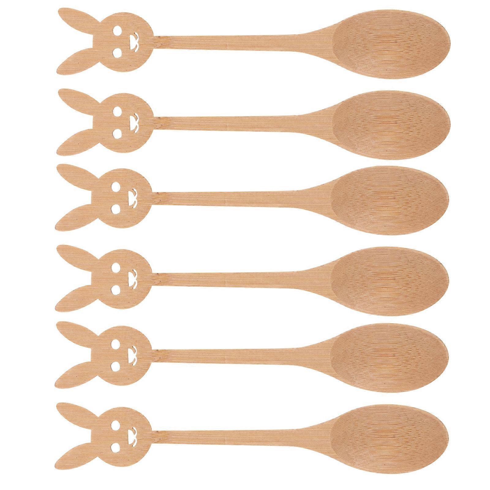 Bamboo Dessert 6Pcs Light Brown Bacteria-Resistant Bamboo for Kitchen Use