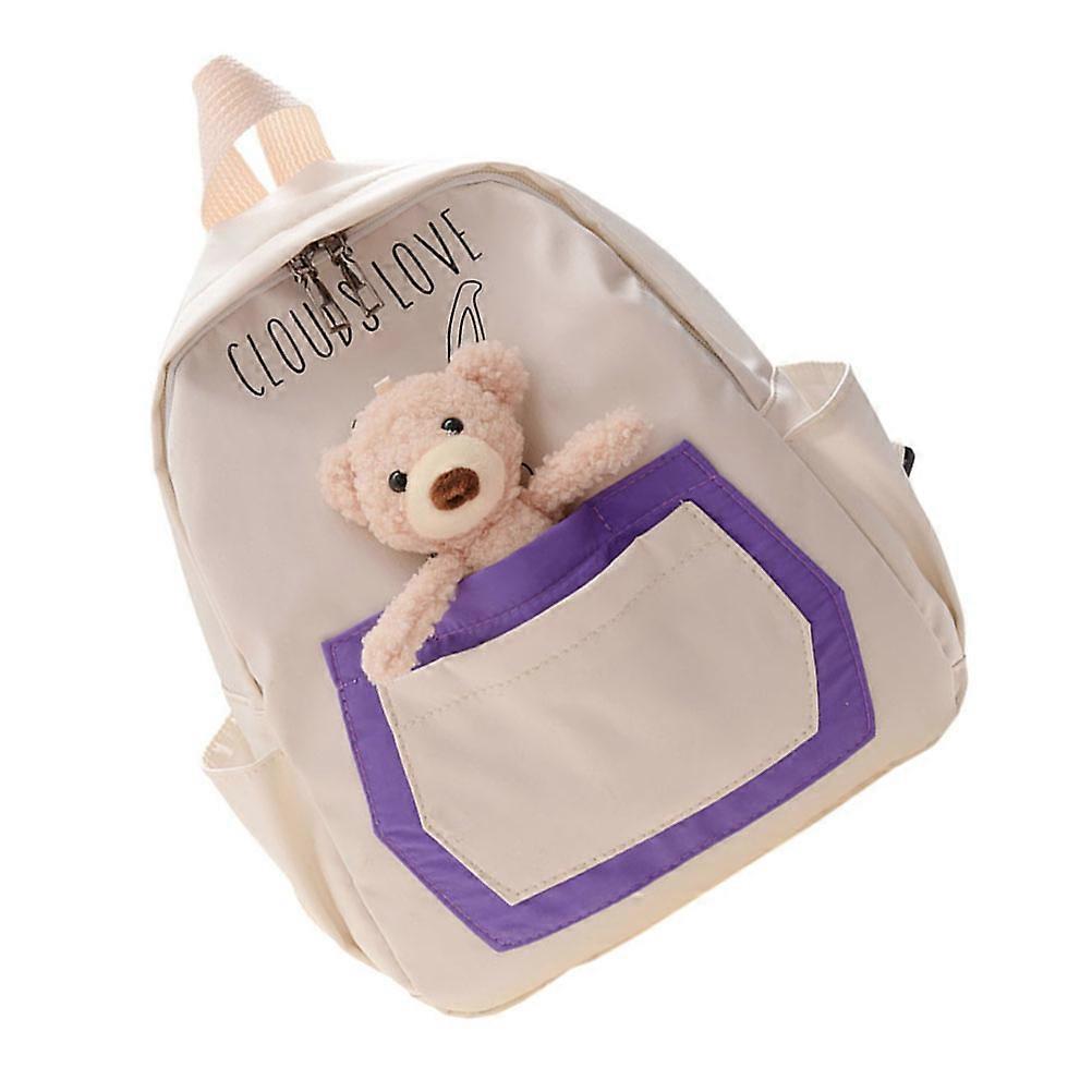Lovely Bear School Backpack Ideal For Girls With Durable Zipper 30X25CM Convenient For Business And Travel 1 Piece