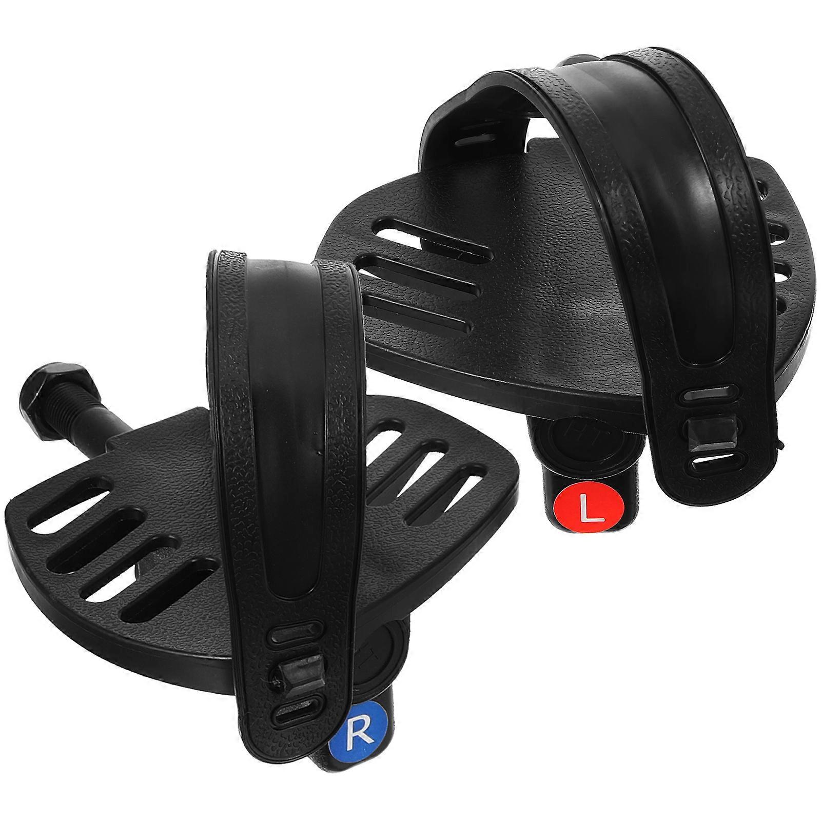Exercise Bike Pedals Straps: Stationary Recumbent Bicycle Replacement Parts, Pedals Regular Shoes Toe Cages For Exercise Bike
