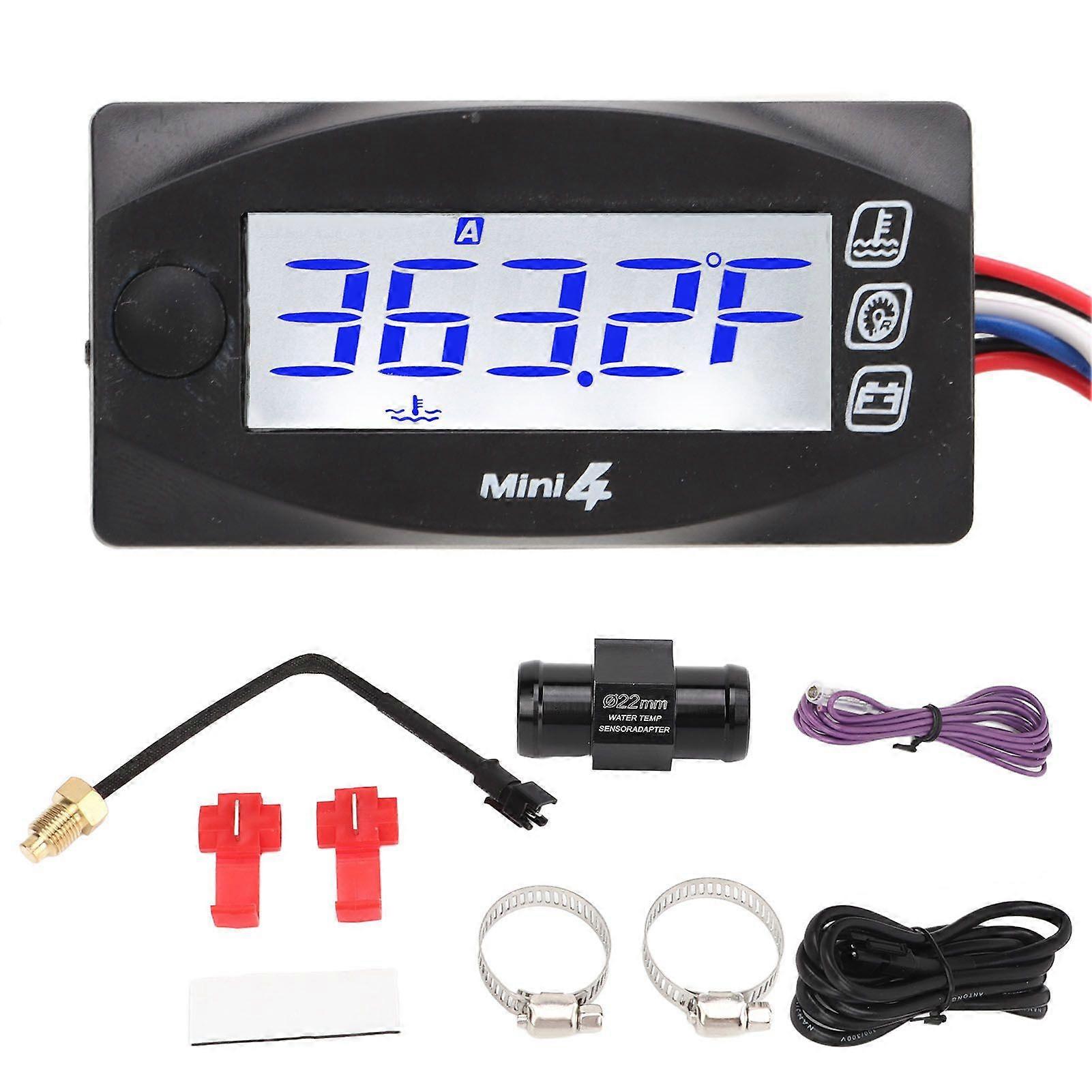 22mm water temperature gauge meter for motorcycle with LCD display