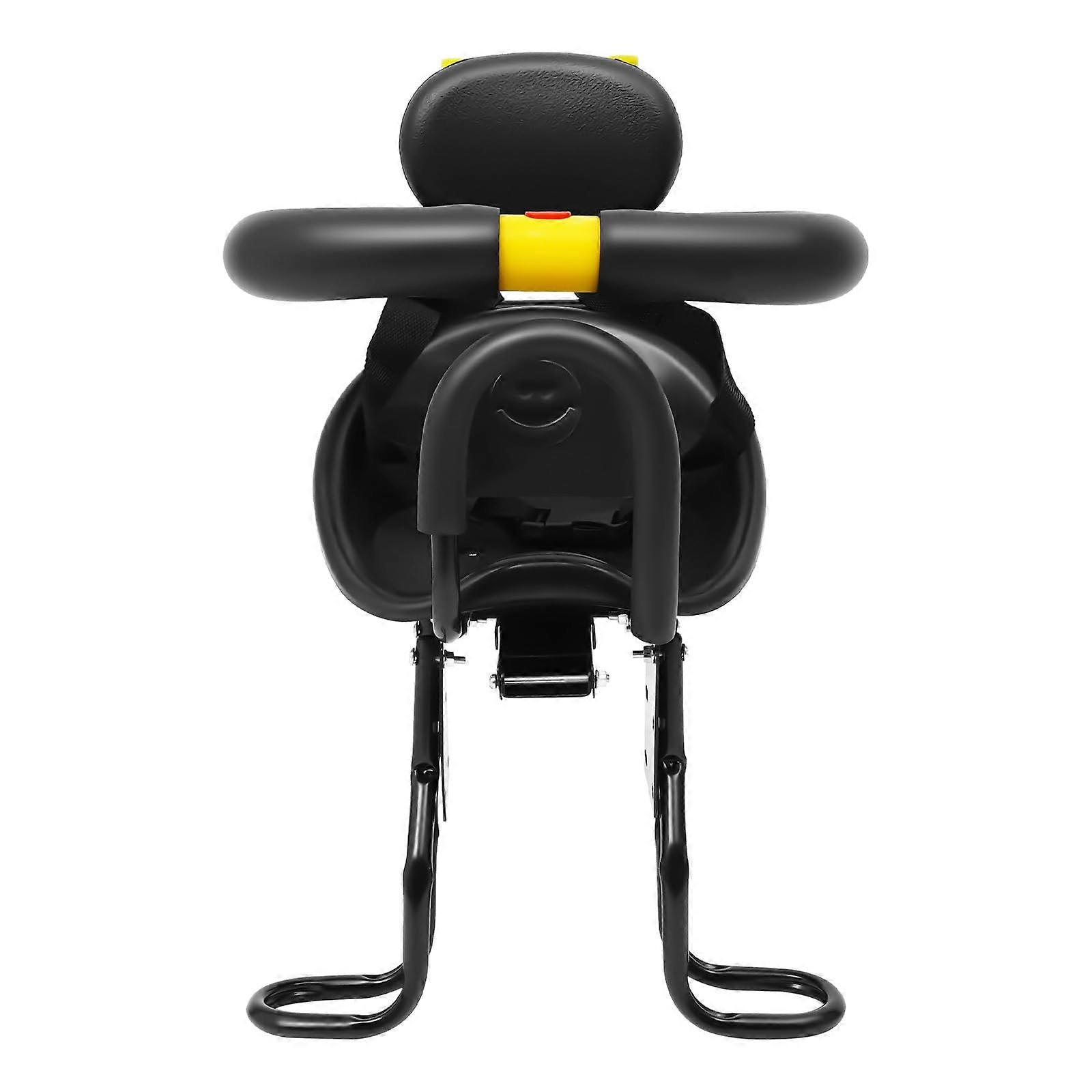 Bicycle Seat for Kids, Front Child Carrier, Black Pannier Rack, Compatible with Fixed Front and Rear Bars