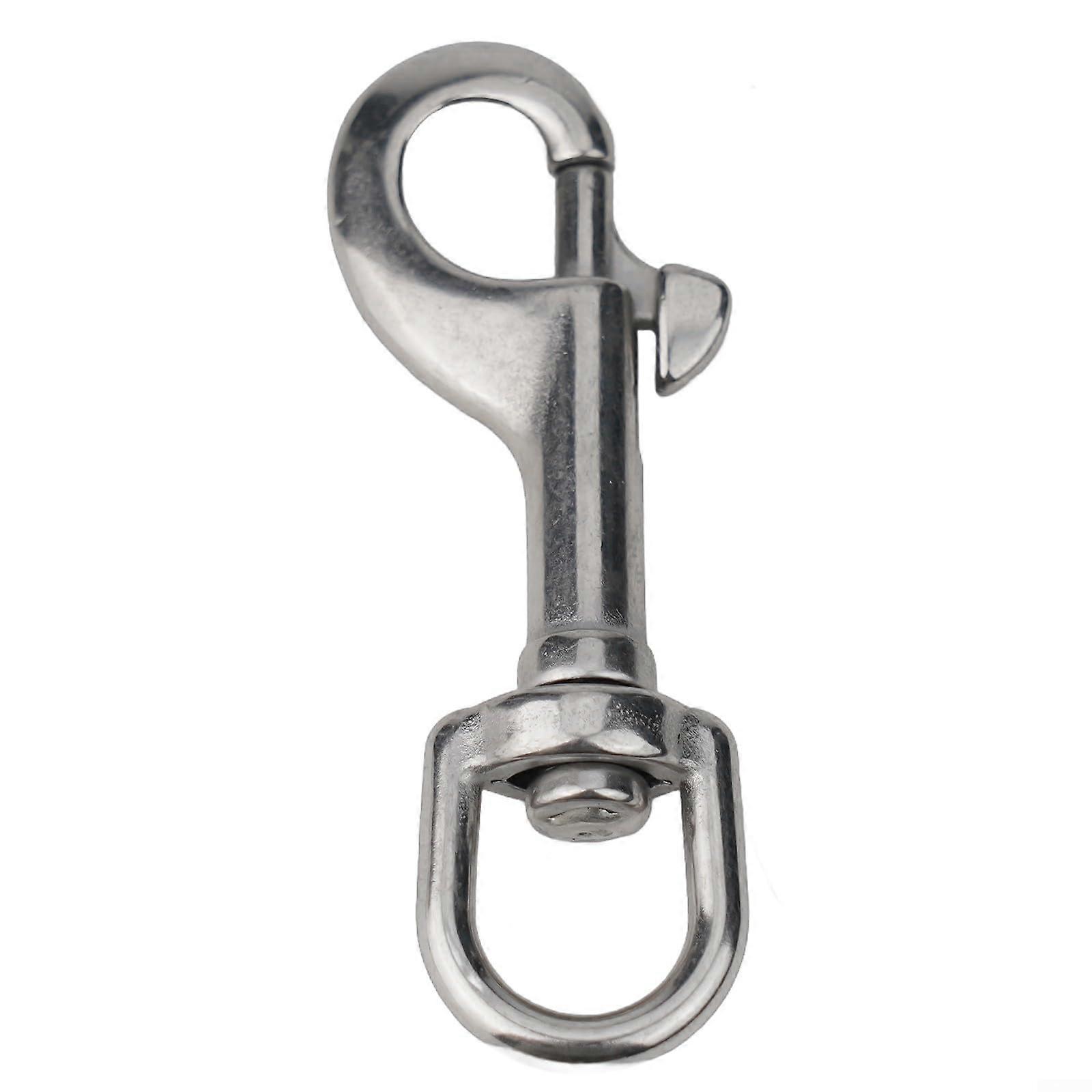 Stainless Steel Carabiner Hook with Rotating Eyelet for Dive Flag Float Line - 82mm Size, Durable and Versatile