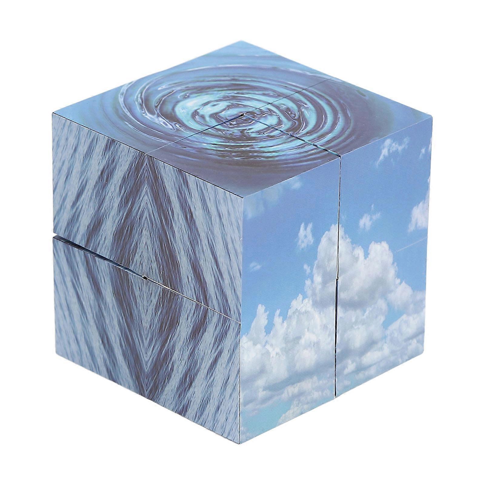 3D Geometry Shape Shifting Box Blue Kid Adult Funny Stress Relief Magnetic Shape Transform Puzzle Toy