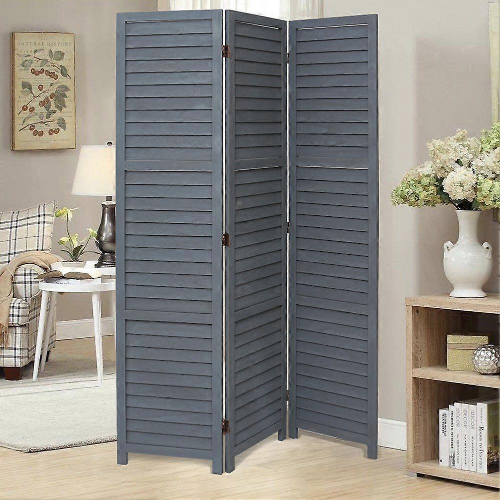 3 Panels Solid Wood Foldable Room Divider