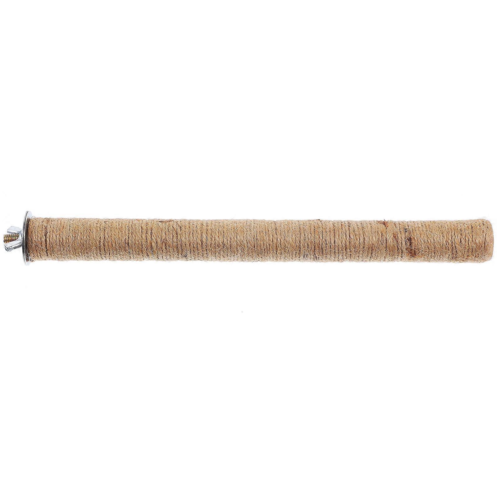 Sturdy Light Brown Wood Parrot Perch for Bird Use MultiUse Design Ideal for Training and Exercise 36.5 Inches