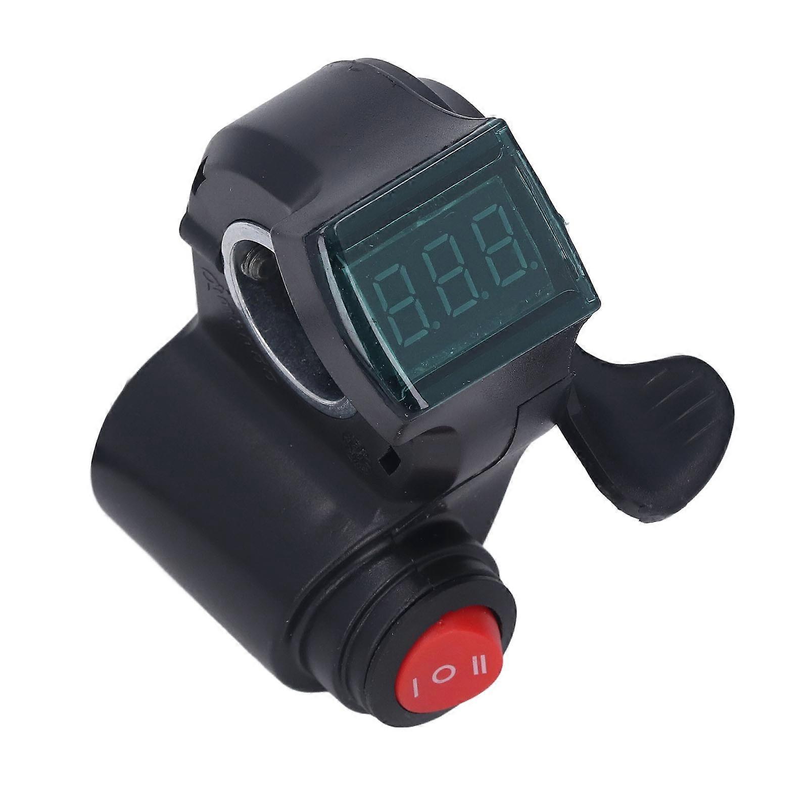 Electric Bike Thumb Throttle 3 Speed Digital Voltage Display Bicycle Hand Accelerator for Mountain Folding Bikes 