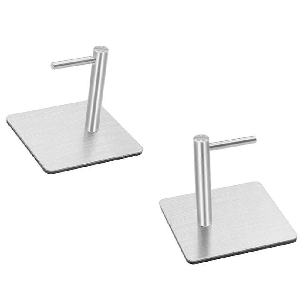 2Pcs Silver Creative Storage Hook Tissue Hanging Rack Suitable For Household Users In Bathroom Kitchen Offering Reliable Tissue Holding Function