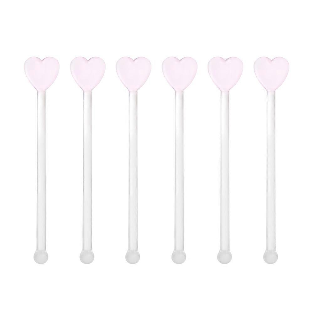 6pcs Glass Stirring Rods with Long Handles for Juice & Cocktails – Smooth, Comfortable Grip for Home Bars and Craft Mixing