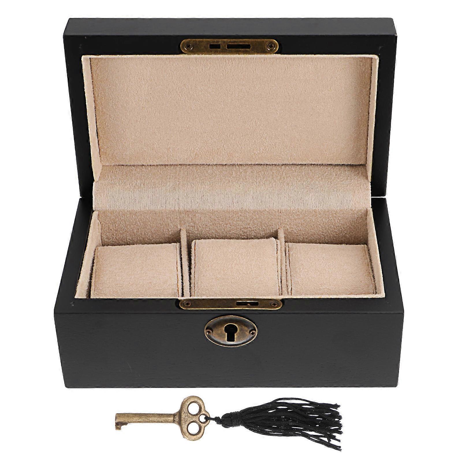 Jewelry And Watch Storage Case For Travel Use 3 Design 18.8X10.8CM Black 1Pack