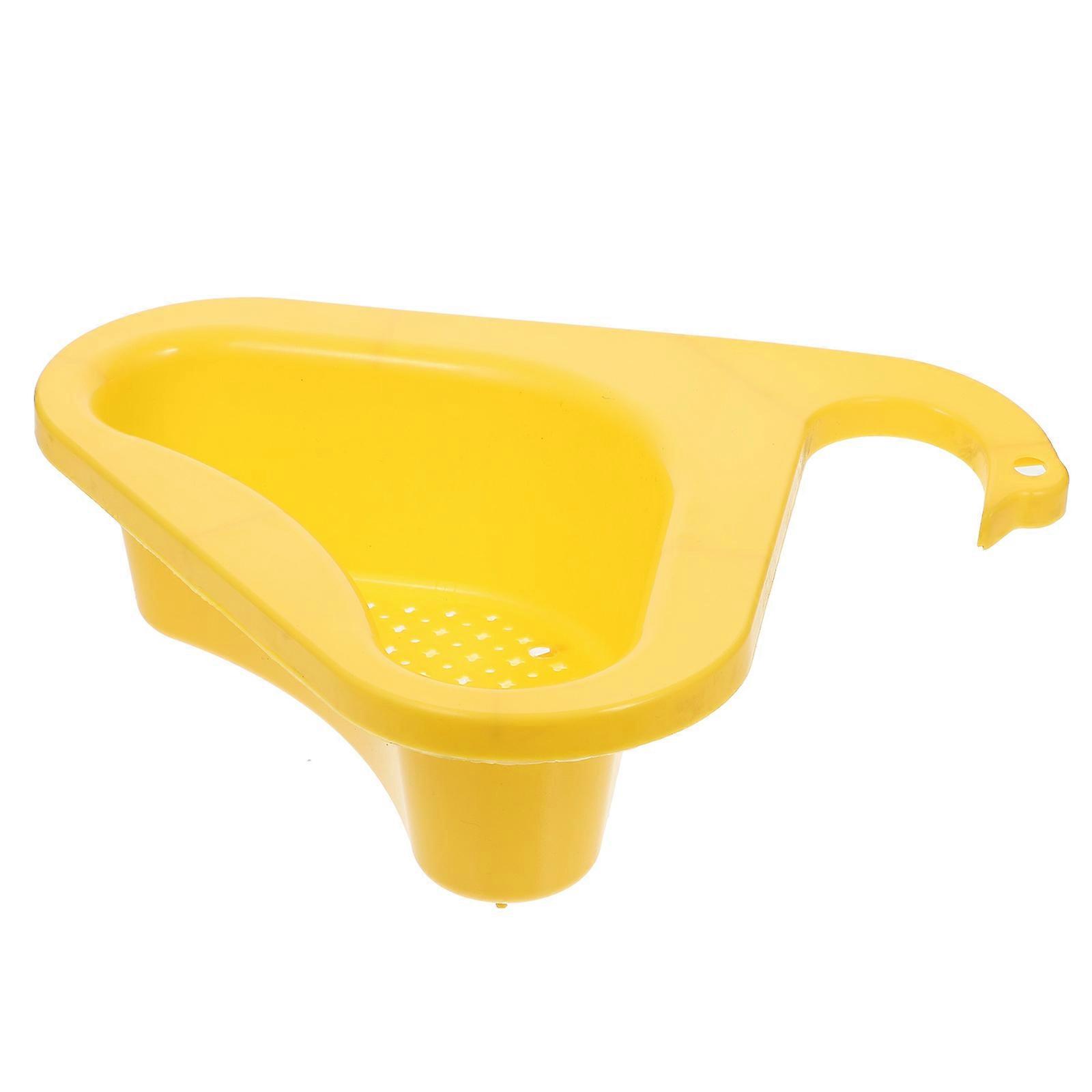 Multifunctional Drain Basket Kitchen Sink Filter Triangular Design For Cookers 24X22CM Yellow PP Material 1Pack