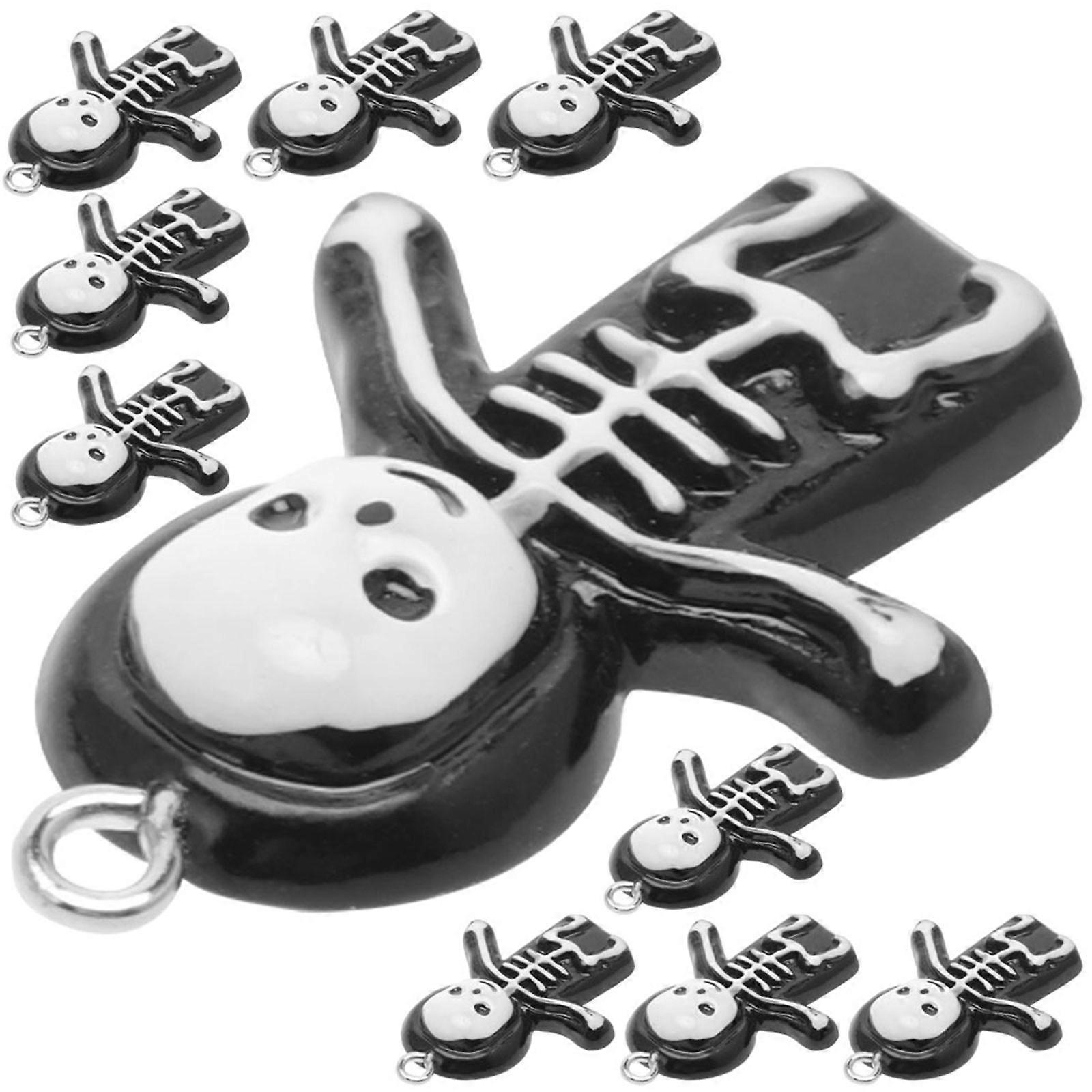 10pcs Creative Skeleton Resin Pendants Fun Charms for DIY Earrings, Keychains, Necklaces & Craft Accessories for Unique Jewelry Designs