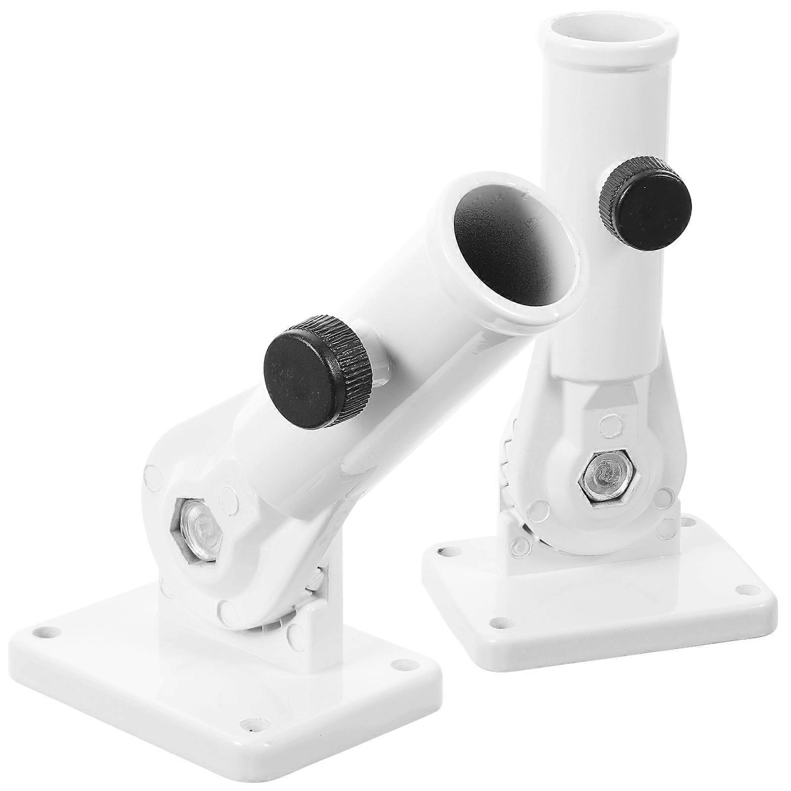 Adjustable Flag Pole Mount 2Set Flagpole Fixing Bracket Suitable For Meeting Window Display White Support