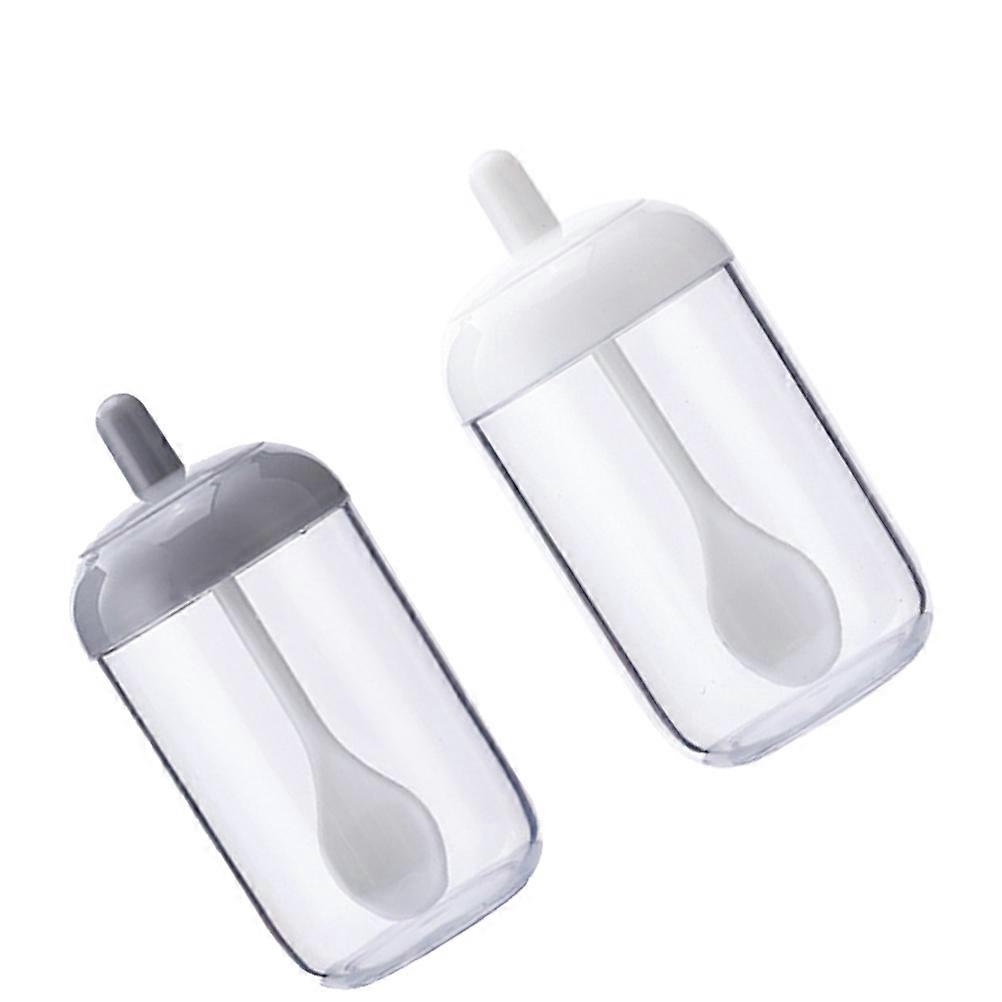 Spice Jars with Spoon for Easy Scoop and Portion Control Assorted Color PP+PC Material 2pcs