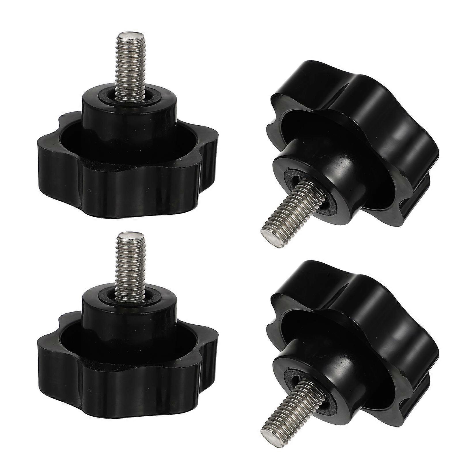 4pcs Ergonomic Clamping Knob Handles with Thread for Easy Installation   Star Design Plastic Knobs for Furniture DIY Projects
