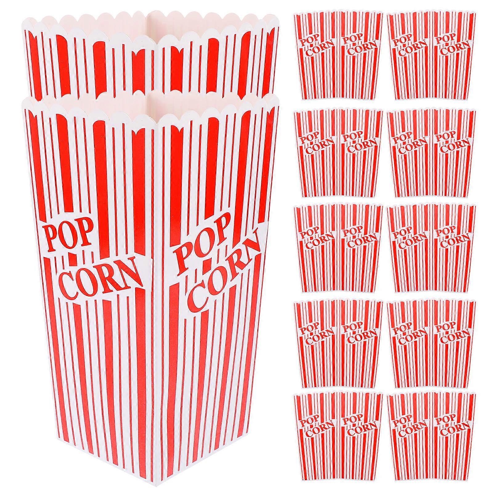 12pcs Popcorn Boxes Party Popcorn Containers Decorative Cardboard Buckets for Parties Events Snacks
