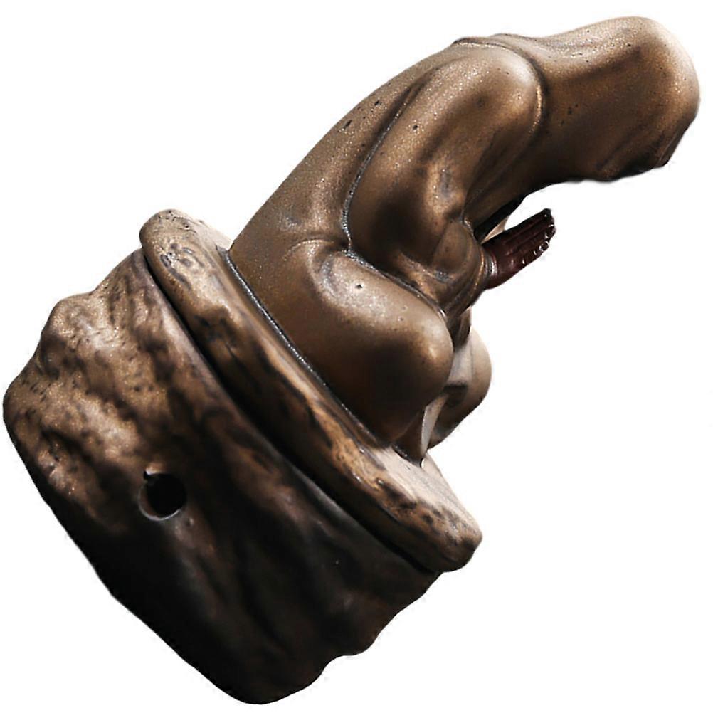 Ceramic Incense Burner for Home Decor Light Brown Tabletop Buddha Statue with Stable Bottom