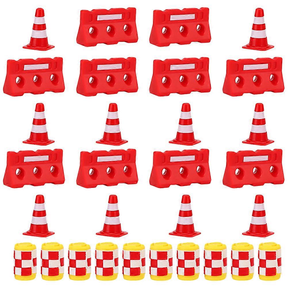 20pcs Mini Traffic Cones & Fences – Realistic Road Simulation Playset for Traffic Safety Education & Outdoor Play