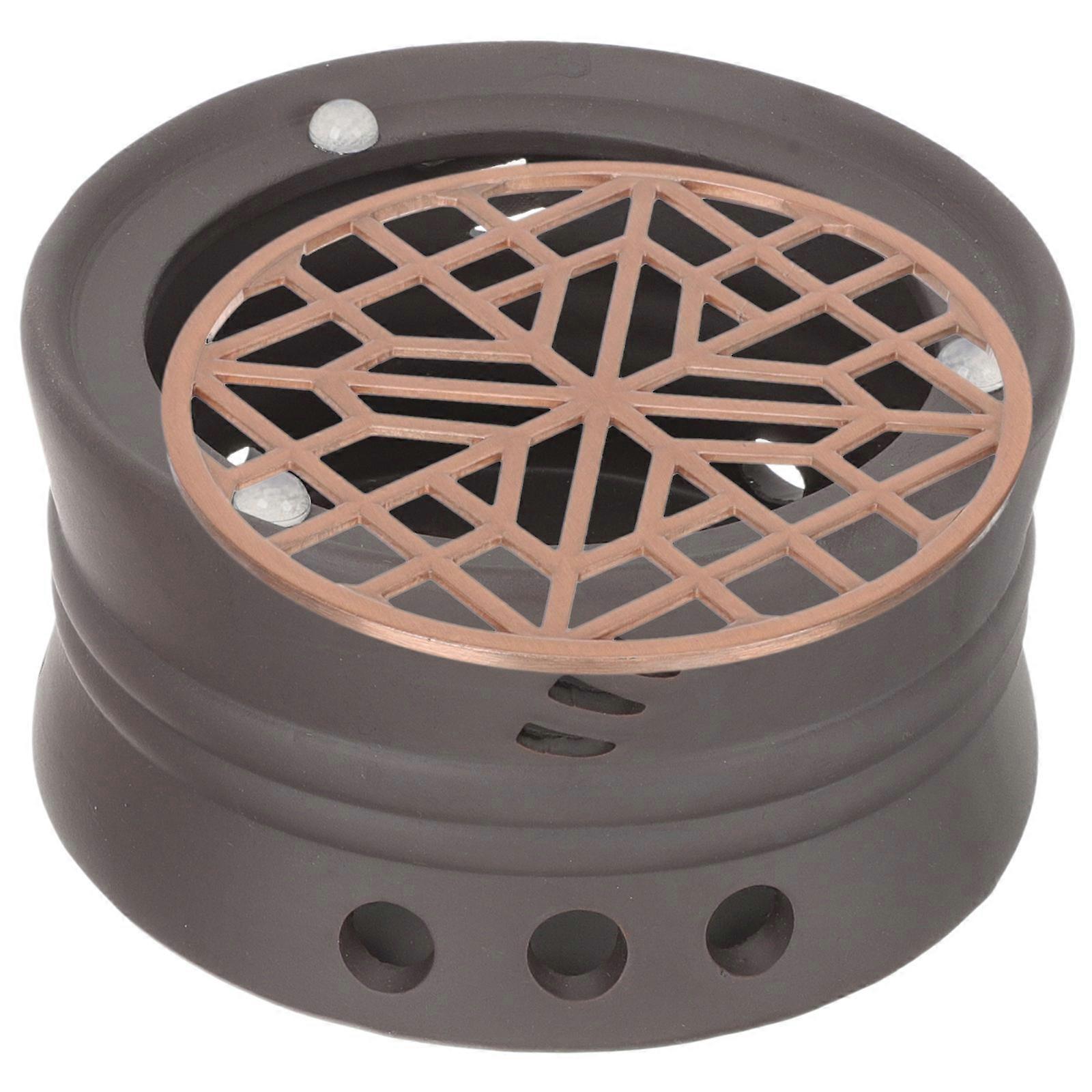 Coffee Colored Tea Warming Stove Set For Restuarant Use Using High Temperature Fired Tea