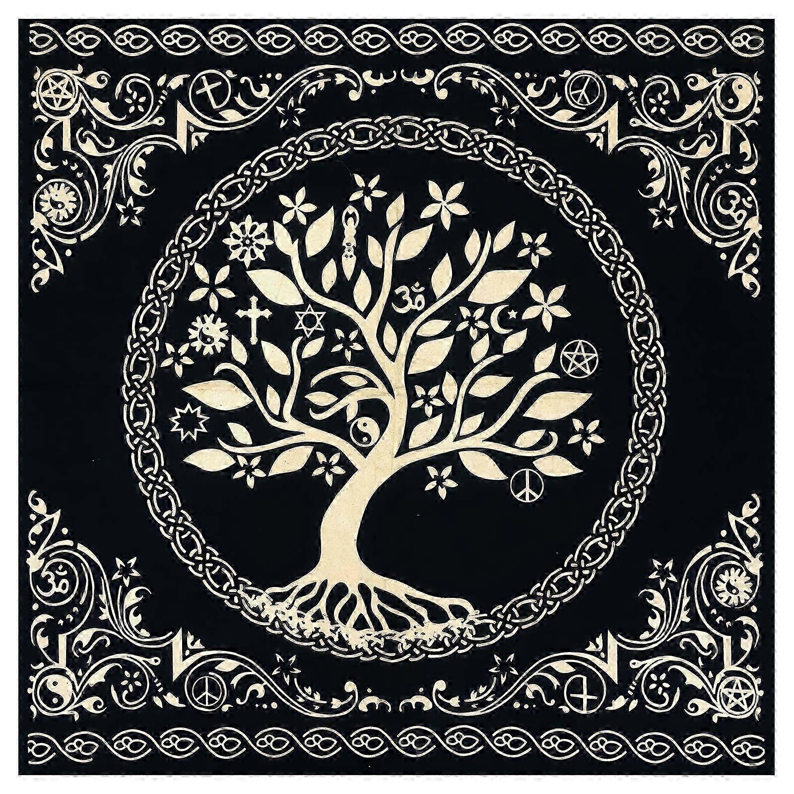 2025 50x50cm/75x75cm Tarot Tablecloth Game Mat Geometric Divinations Table Cloth Board Game Oracles Card Pad Rune Support Mat 50x50cm