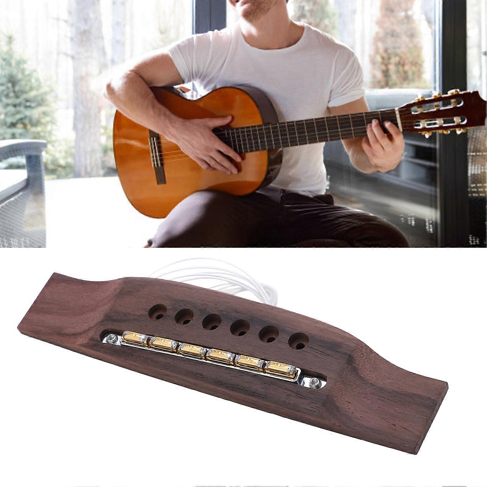 Piezo Pickup Active Dynamic Rosewood Acoustic Guitar Bridge Accessory