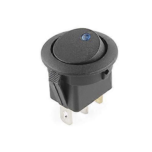 Car Rocker Switch with Blue LED Light, 20 mm Diameter, 20A 12V On/Off Toggle Switch for Automotive Use