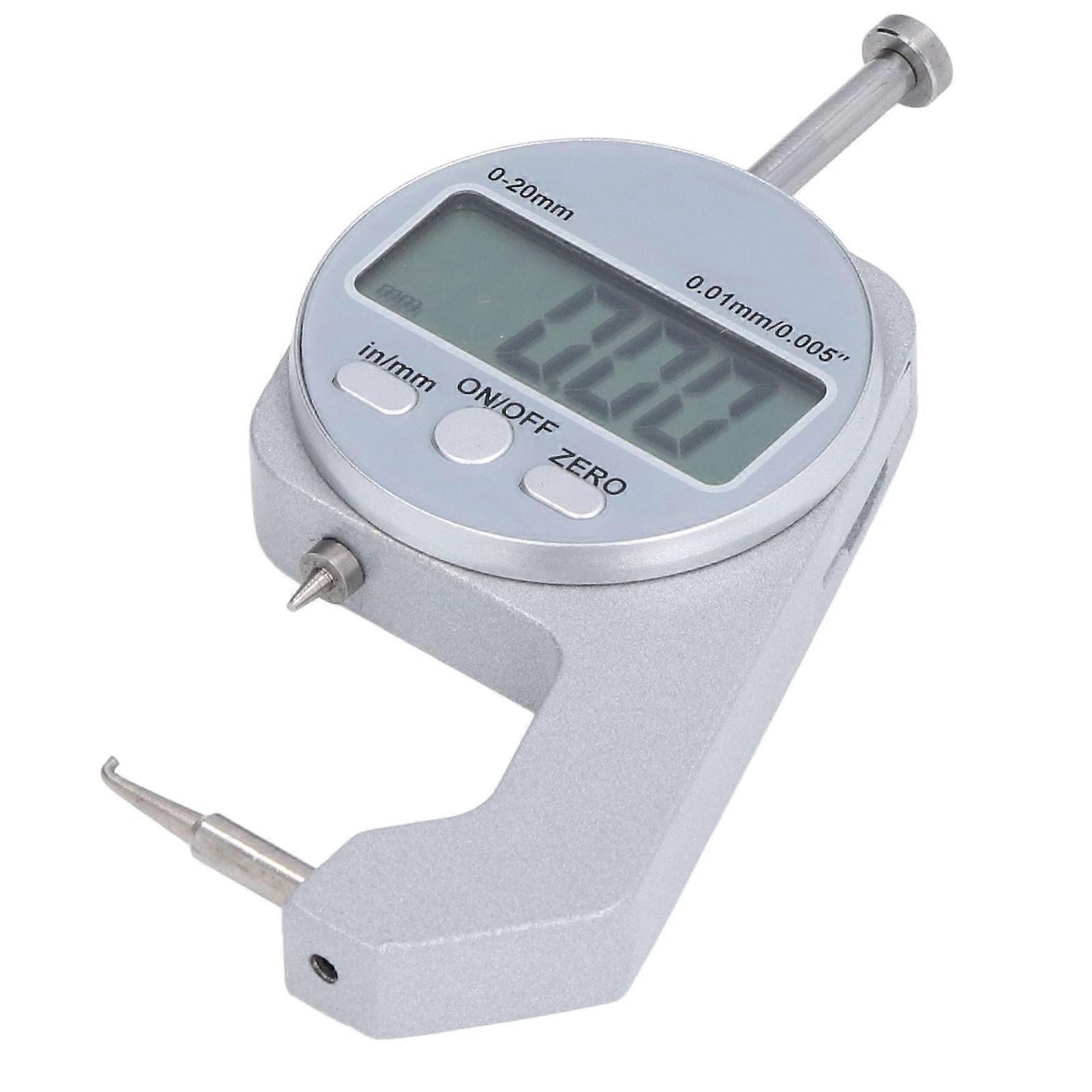 Thickness Gauge 0‑20MM Range Digital Display Small Curved Tip Mini Thickness Gauge