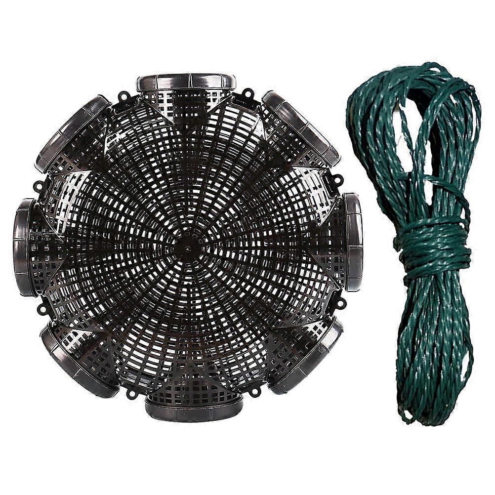 Flat-bottom Crawfish Trap Multi-holes Crawfish Bait Cage Round Plastic Trap for Fish Crawfish Rice Eel
