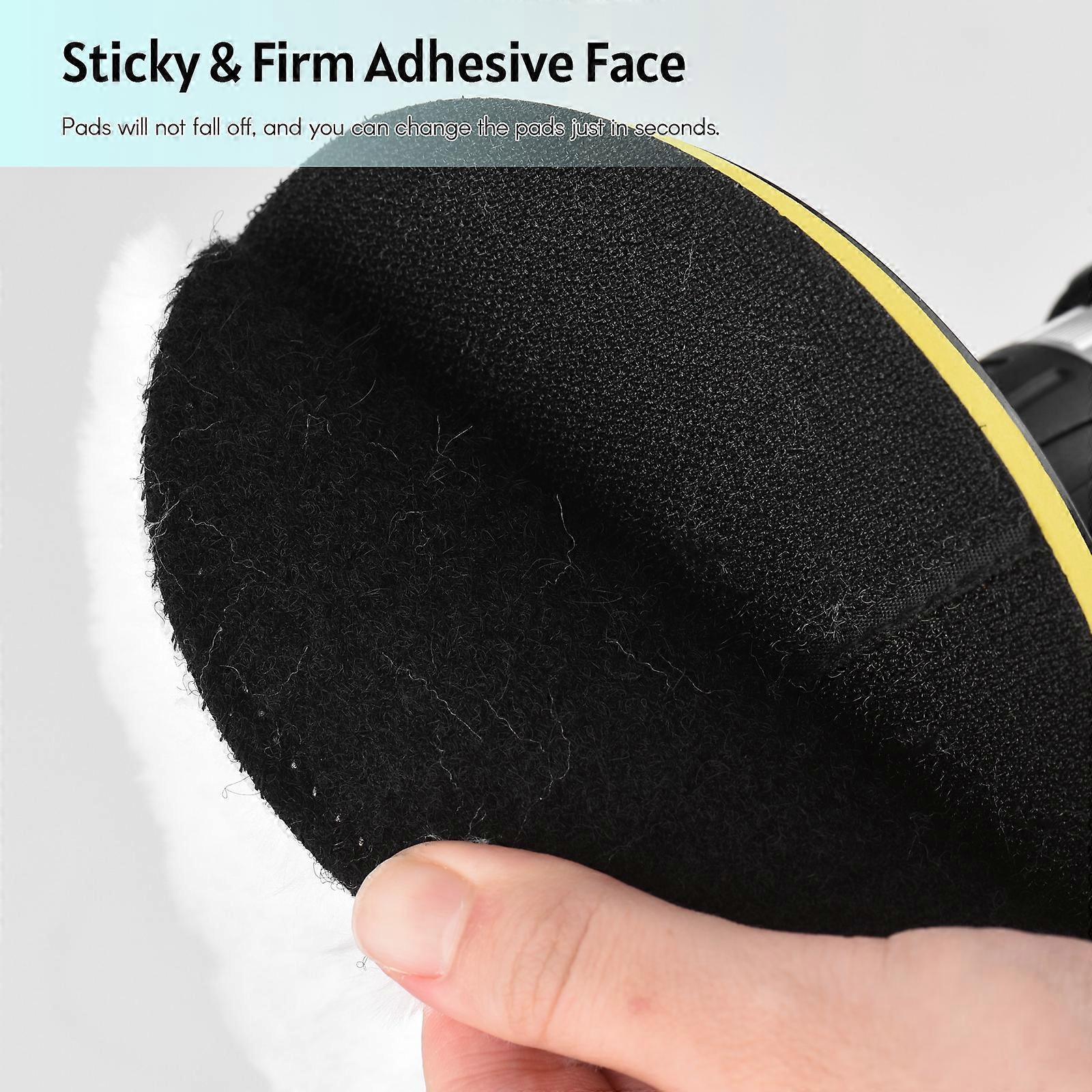 Yuclam Wool Polishing Buffing Pad 6 Pcs 6 Inch Polishing Buffing Wheel for Drill Buffer Attachment with M14 Drill Adapter