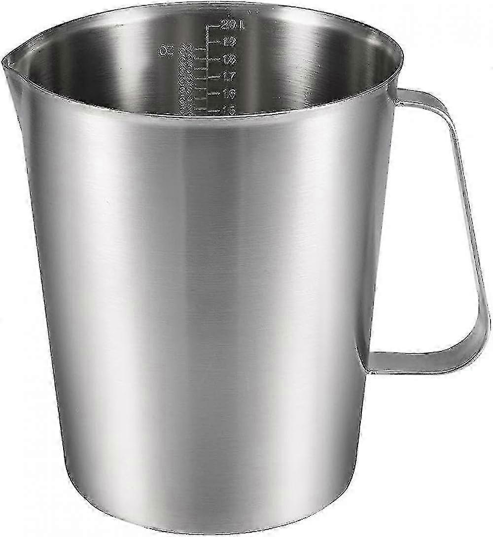 304 Steel Graduated Beaker 2000ml with Handle for Liquid Measuring