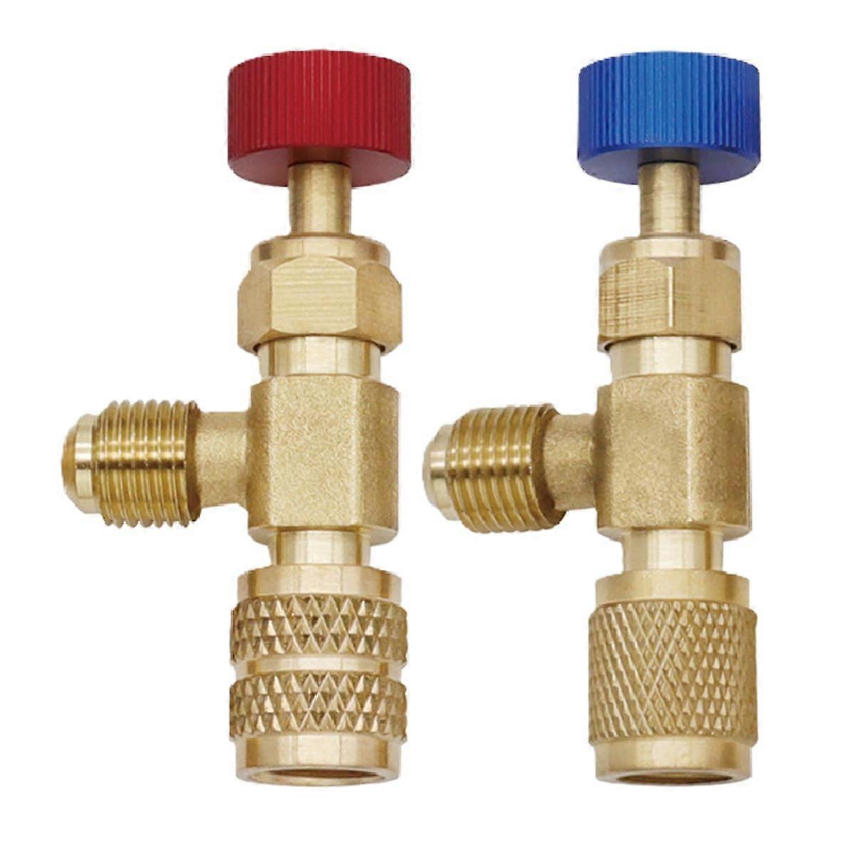 Air Conditioning Connection Adapter, 2-Piece R22/R410 Refrigerant Charging Valve, Safety Ball Valve, Refrigerant Adapter
