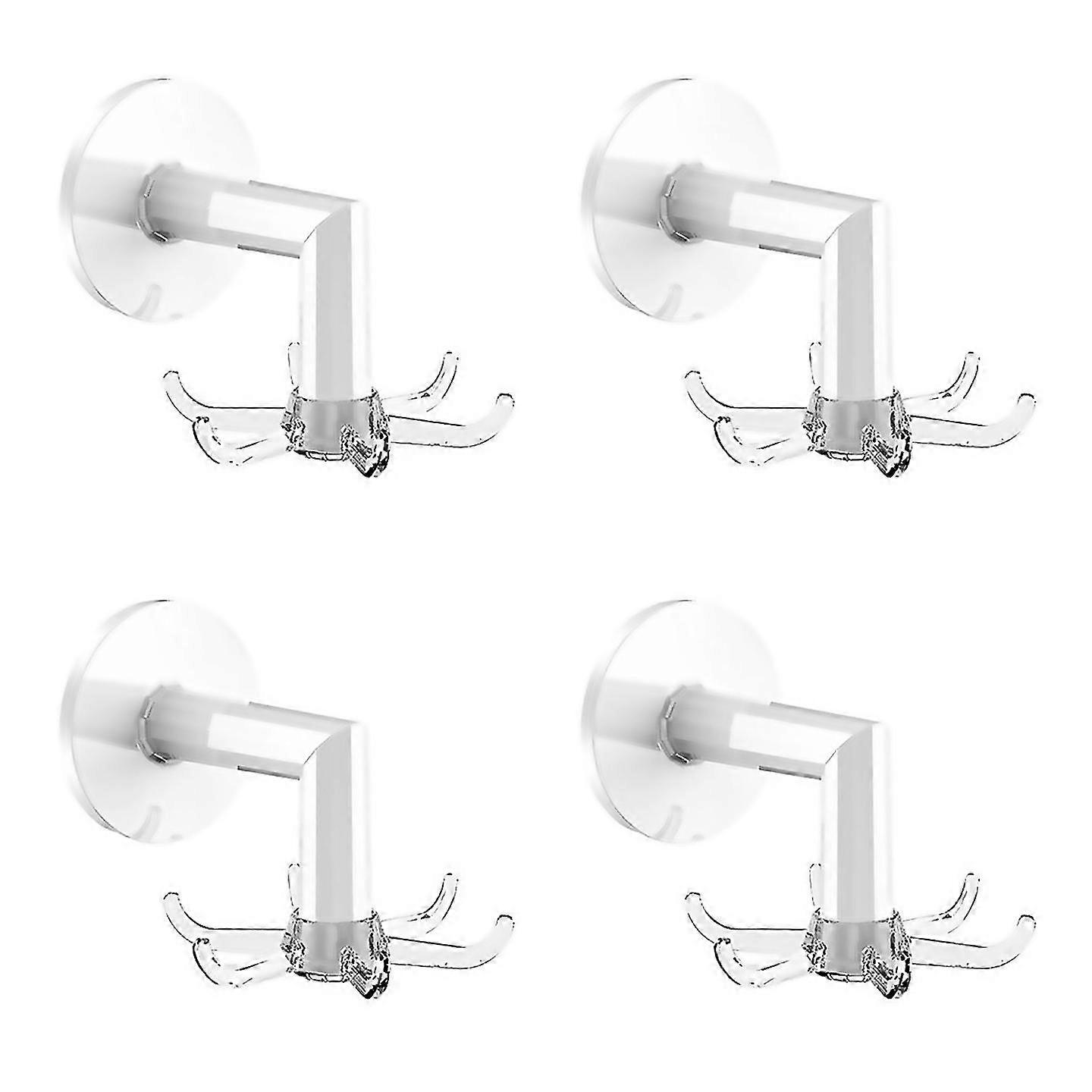 For 4pcs rotating wallmounted storage rack for bathtubtransparentwhite