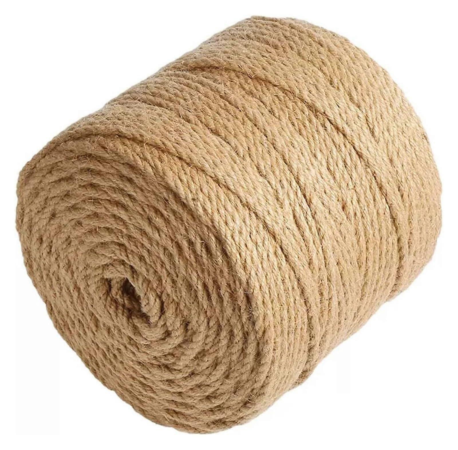 Thick Hemp Rope 50m - Durable Jute Cord 4mm 5mm 6mm 8mm for Gardening, Cat Scratcher Repair, and Home Decorating